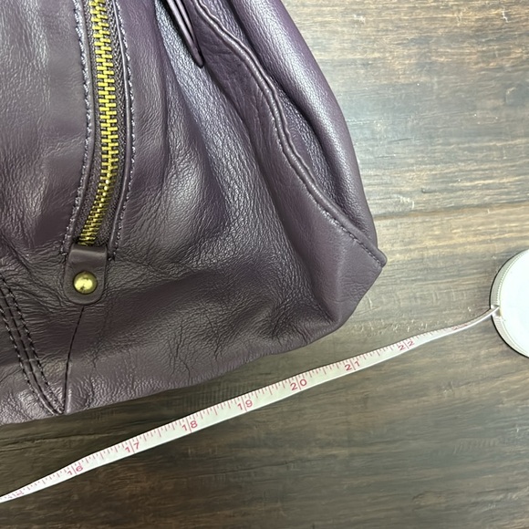 Luxe Unique Purple Leather Handbag - Picture 8 of 14